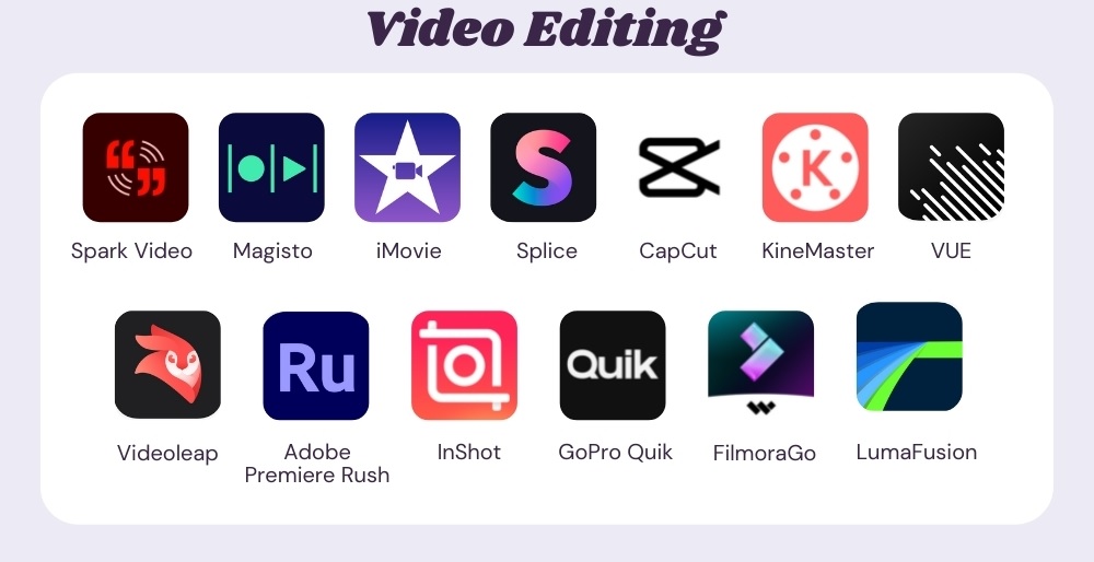 Photo and video editing applications